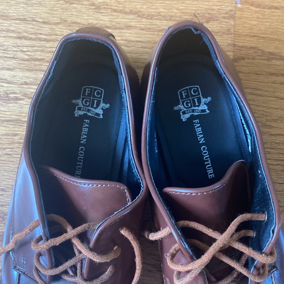 Men's Fabian Couture Monaco Brown Dress Shoes Oxfords Square Toe Lace Up 14M - Picture 4 of 16